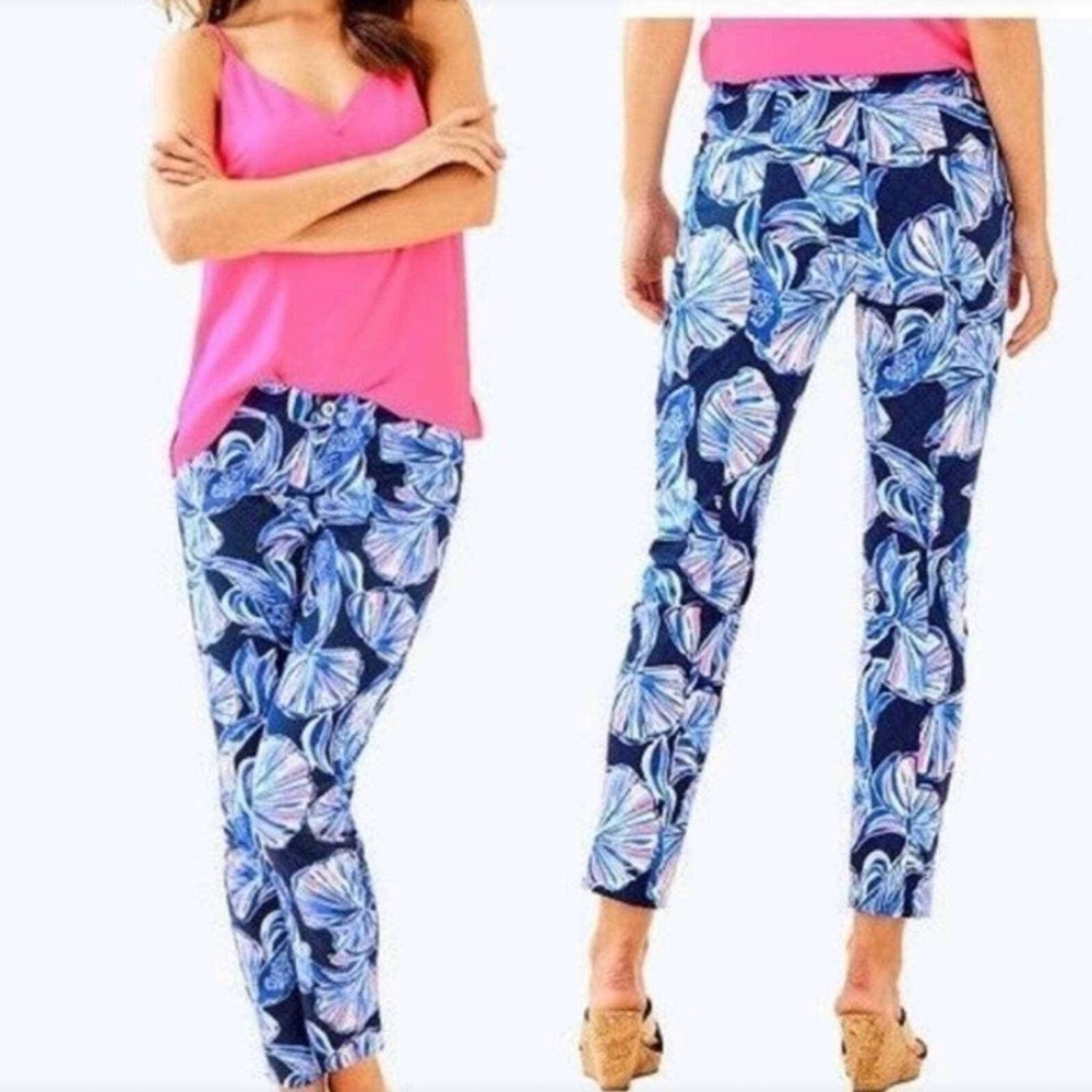 🌸 Lilly Pulitzer Kelly Skinny Pants Navy In Real Life Size 0